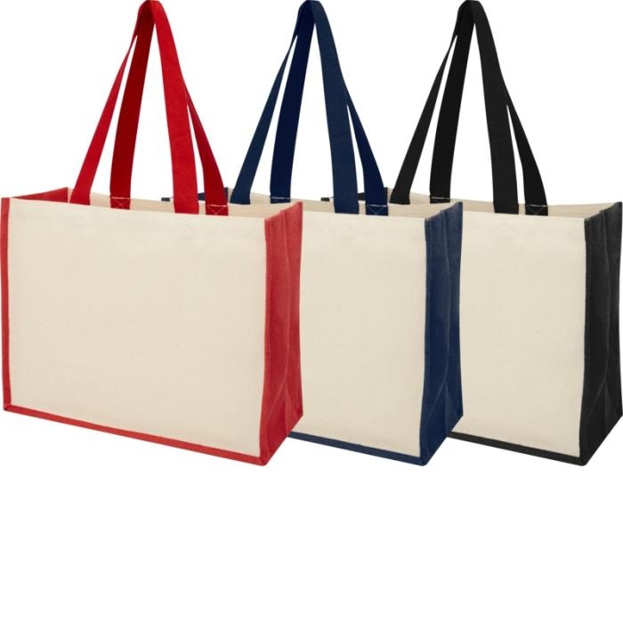 Canvas and jute shopping bag